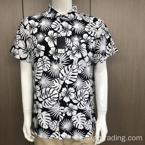 Camisa de hombre con estampado de manga corta